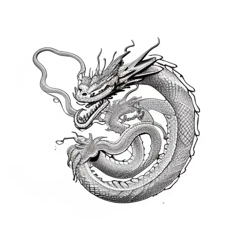 Dragon Fighting Snake