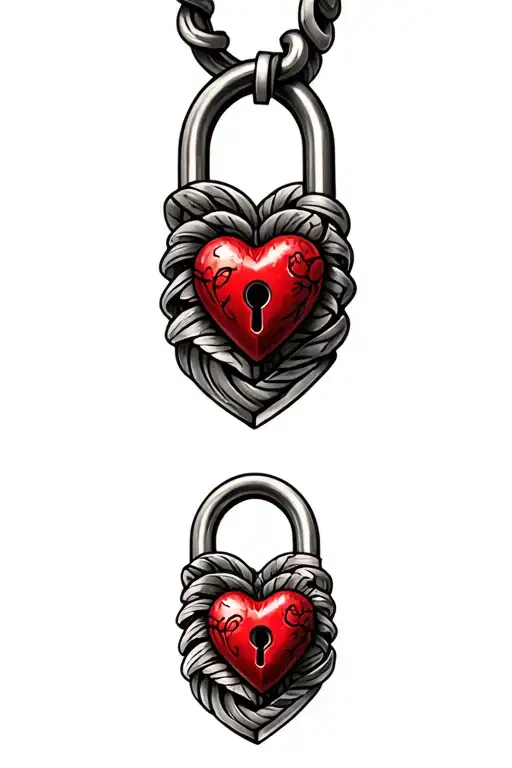 Nb Heart Shaped Lock Intertwined