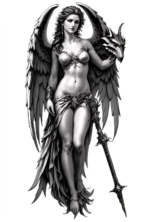 Winged Female Gargoyle Warrior