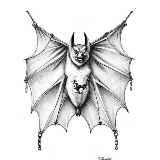 Bat With Chains Around It