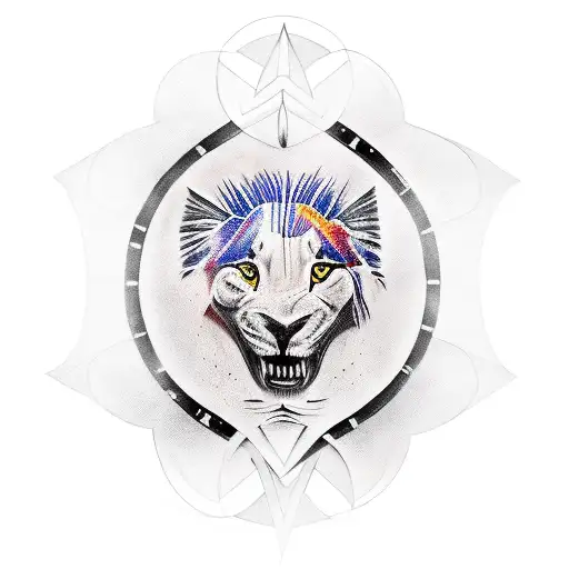 A Tattoo Featuring Lionel Messi And A Symbol Of God