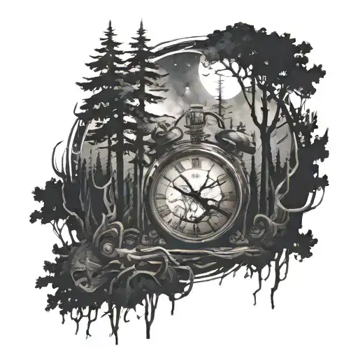 An Abstract Representation Of Sleep Token In A Dark And Eerie Forest Setting