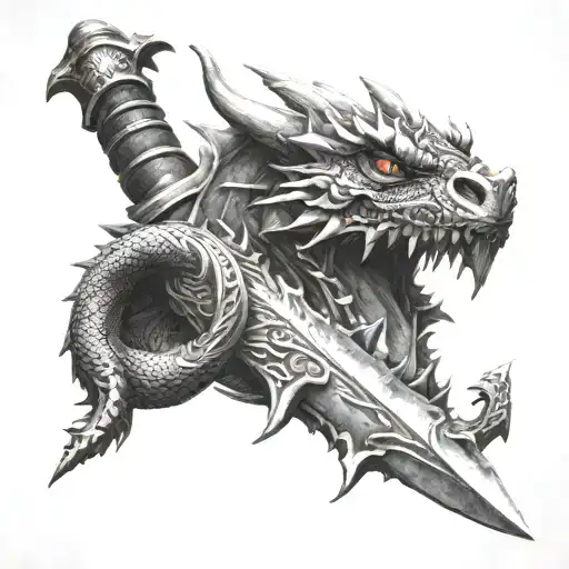 Dragon Wrapped Around A Dagger
