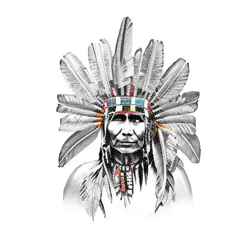 Sudamerican Indian With A Jungle Behind