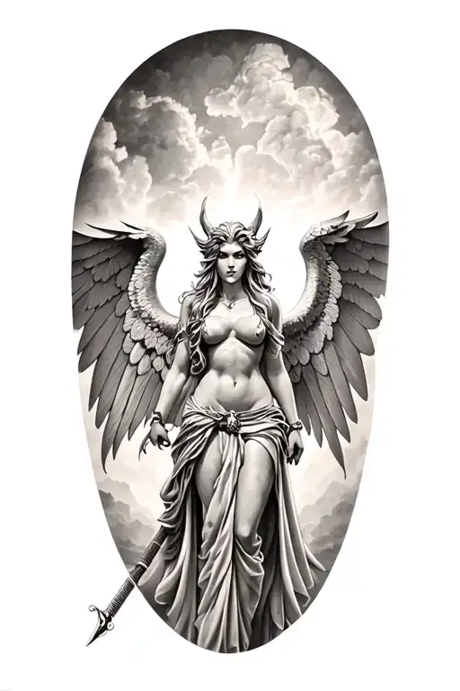Winged Female Gargoyle Warrior
