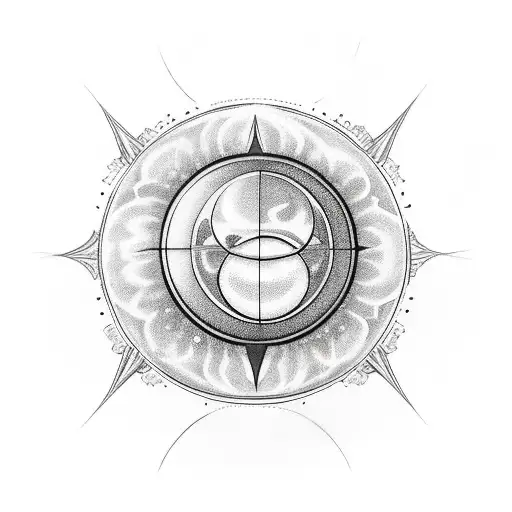 Oracle Holding A Crystal Ball With Moon Phases Inside