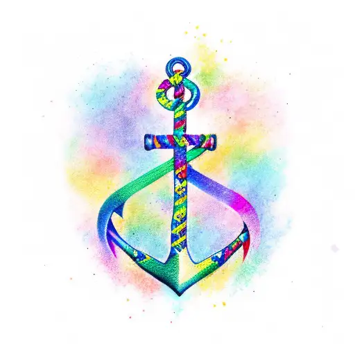 Rainbow Anchor Heart