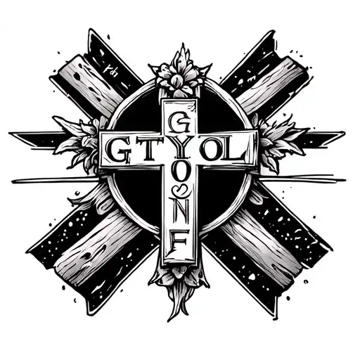 Cross With The Letters Gtyol On The Horizontal Beam And Faith Over Fear On The Vertical Beam