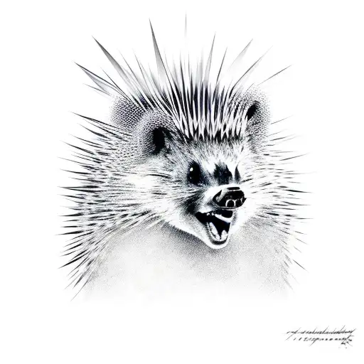 An Agressive Porcupine With Military Rockets On His Spikes