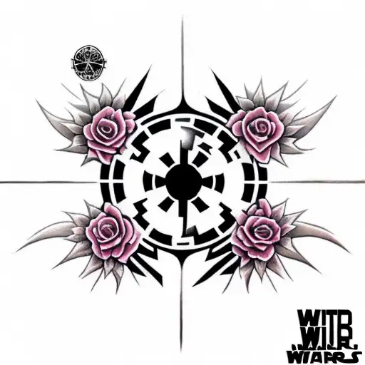 Star Warssith Logo Completely Surrounded By Roses