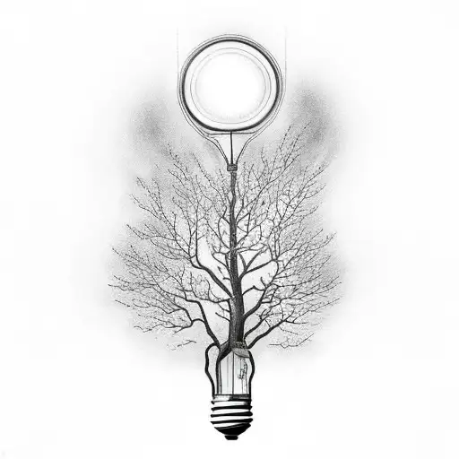 Tree Growing Inside Light Bulb