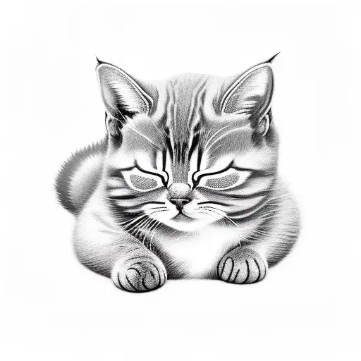 A Sleeping Little Cat