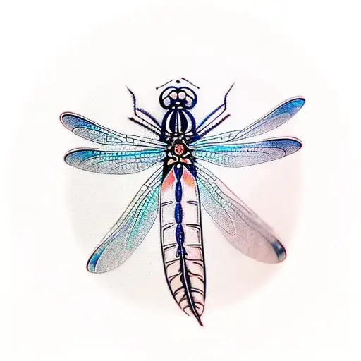 Dragonfly On Peacock Feather