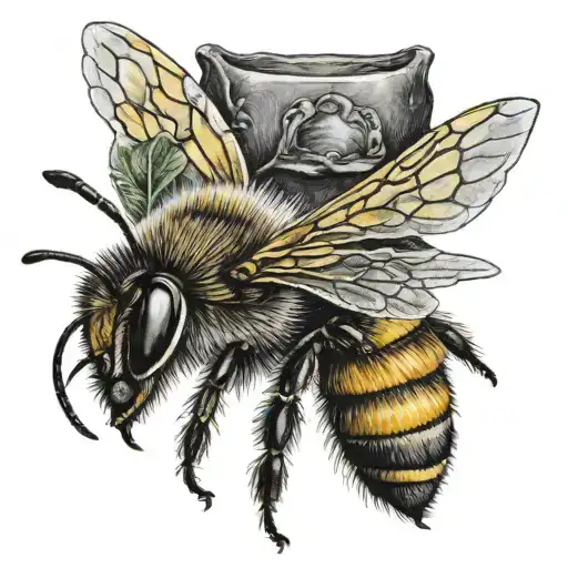 A Realistic Looking Bee Wearing A Fancy Bonnet