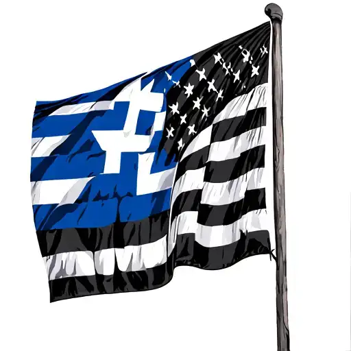 Greek And American Flag Together Representing The Client's Love
