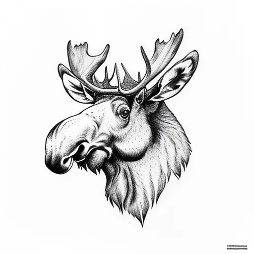 Moose Head On Forest Background