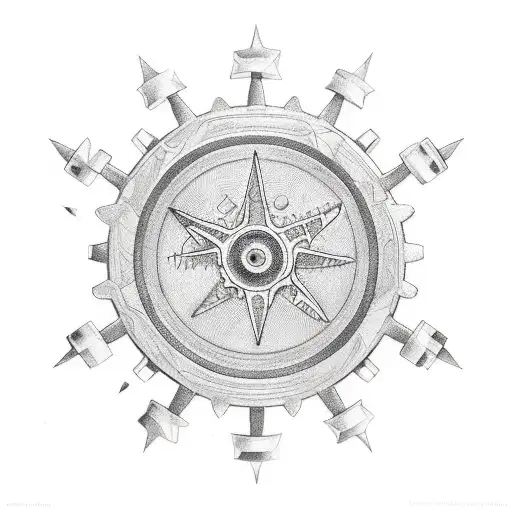 A Detailed Cog With A Star In The Middle