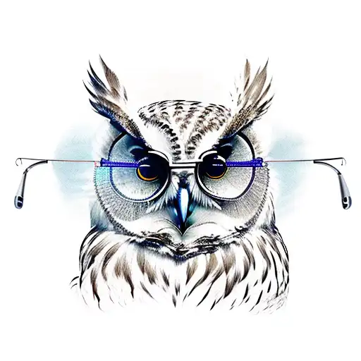 A Majestic Owl With Glasses Perched On A Fishing Rod