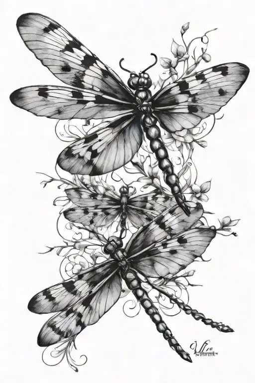 Semicolon And Dragonflies
