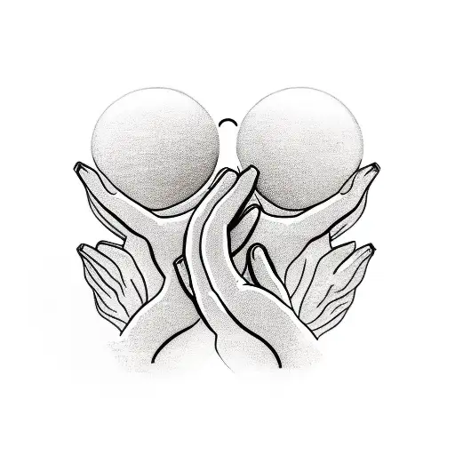 A Traditional-style Tattoo Of Two Hands Holding Each Other Symbolizing Companionate Love