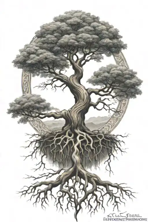 Yggdrasil Tree Of Life With Roots
