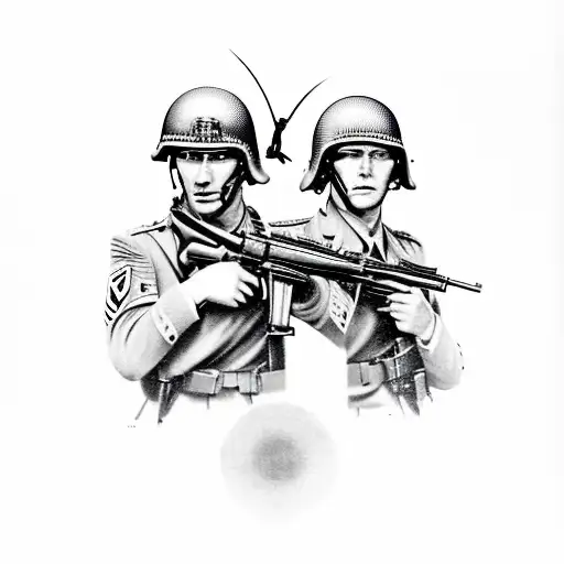 Two German Soldier Ww2 With An Mg42 Machine Gun