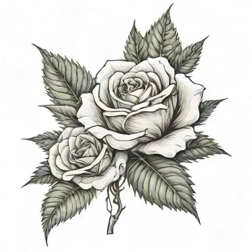 Rose And Weed On Chest