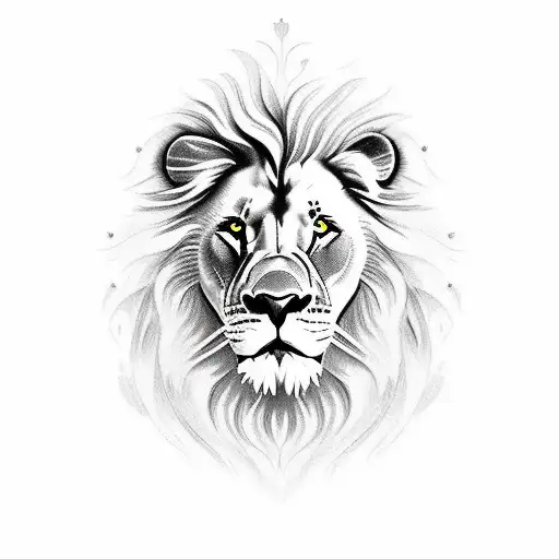 Lion With Clouds Around The Line