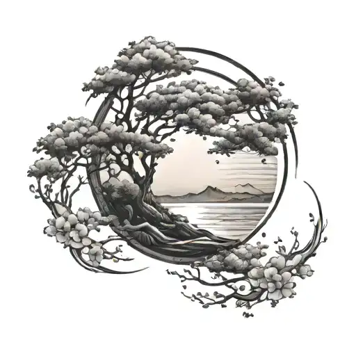 Enso Circle With Sunrise