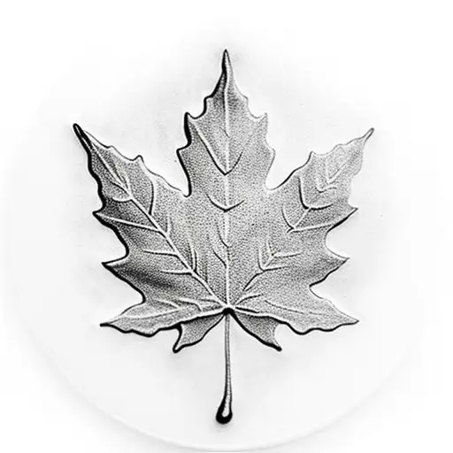 Maple Leaf With Hunting Camp Inside