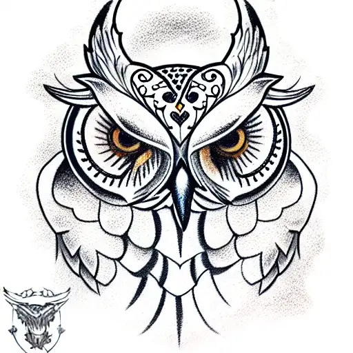 Owl With The Coat Of Arms Of Ukraine