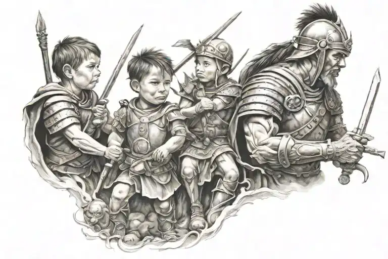 Warrior Protecting Children