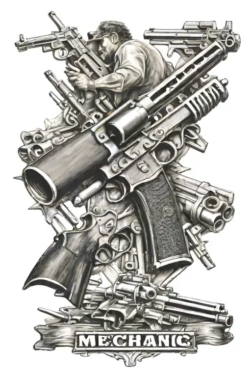 Mechanic Crosses Country Shooting Guns