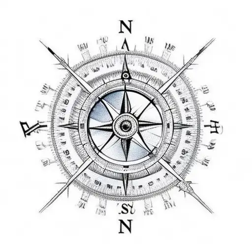 Alps View Within A Compass Directing West