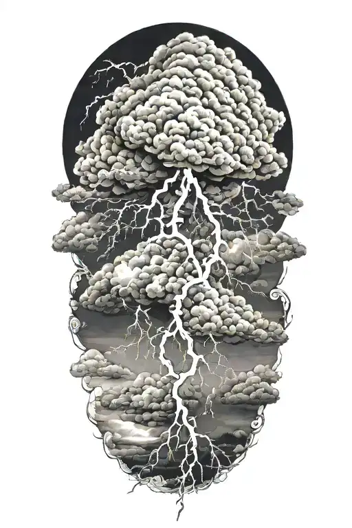 Lightning Storm Cloud Background Black And White