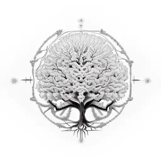 Combine The Tree Of Life And The Outline Human Body In A Unique And Intricate Design