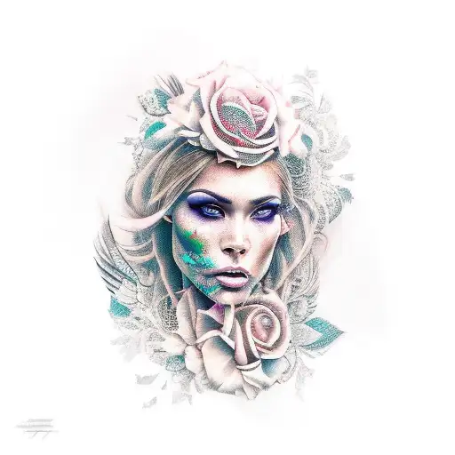 Rostro Mujer Blackwor Full Color