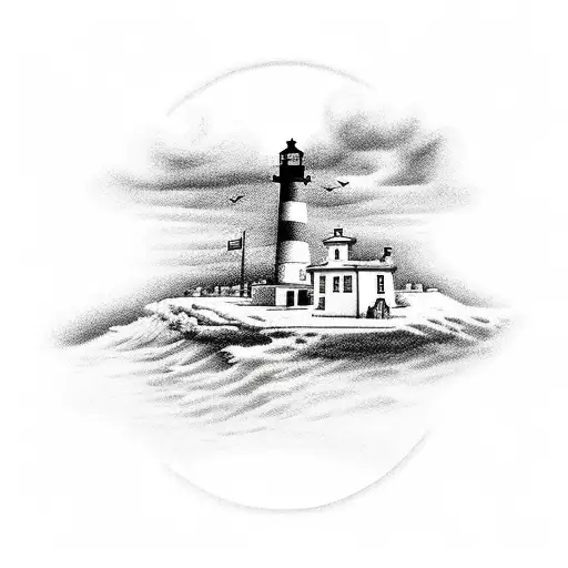 Lighthouse With Hidden Word Pack In The Edges Of Cliff Side