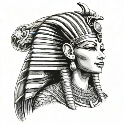 Egyptain Nefertari Realism Tattoo Design