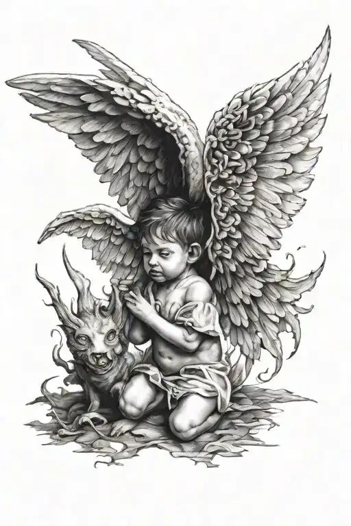 Little Angel With Demon Wings