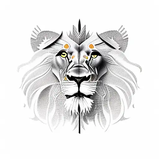 Lion With Sword Going Through It