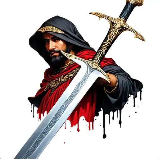 Zulfikar Sword And Arabic Cloak Design Inspired