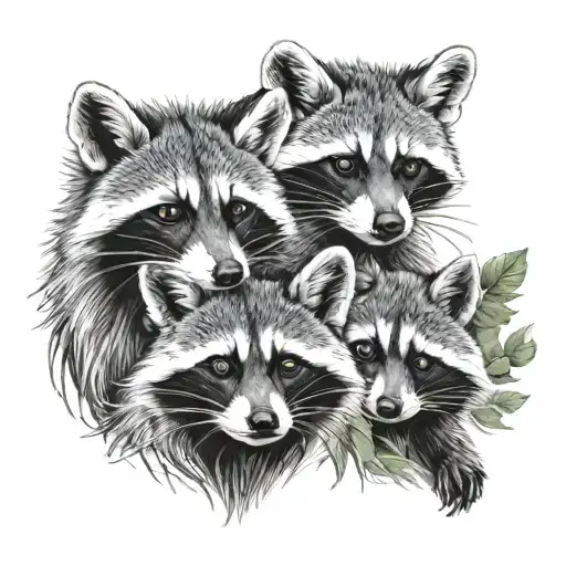 Fox Seven Raccoons