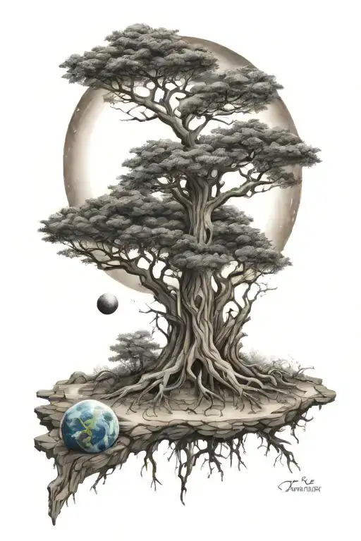 Tree Surrounded By Planet