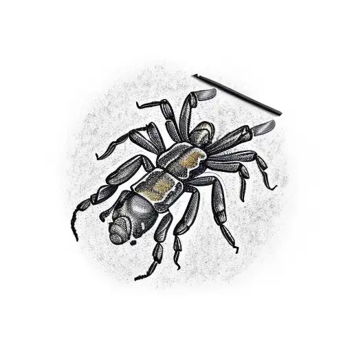 A Realistic Scorpion Crawling On A Pile Of Money