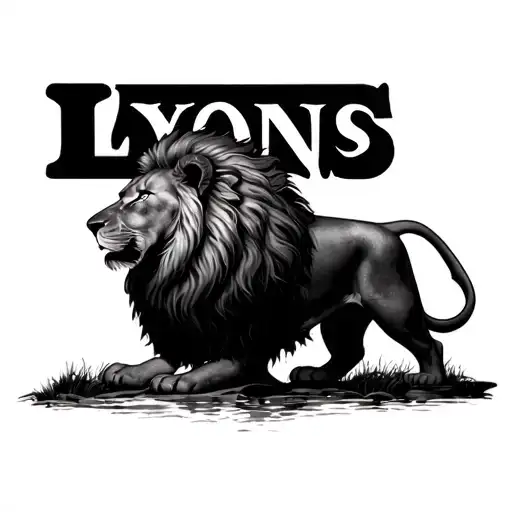 Lion With The Word Lyons Above It