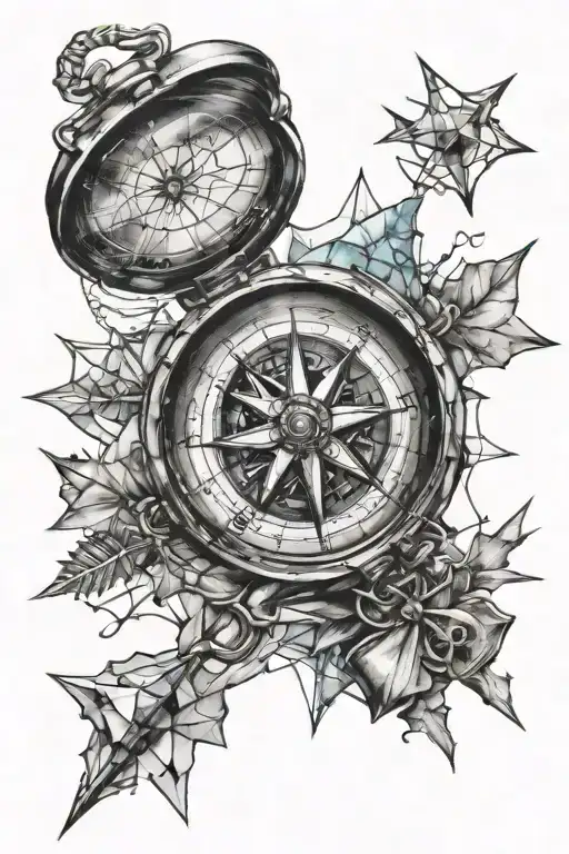 Compass With Shattered Glass