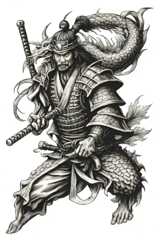 Samurai With Dragon