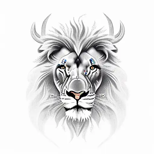 Lion Composition Deer