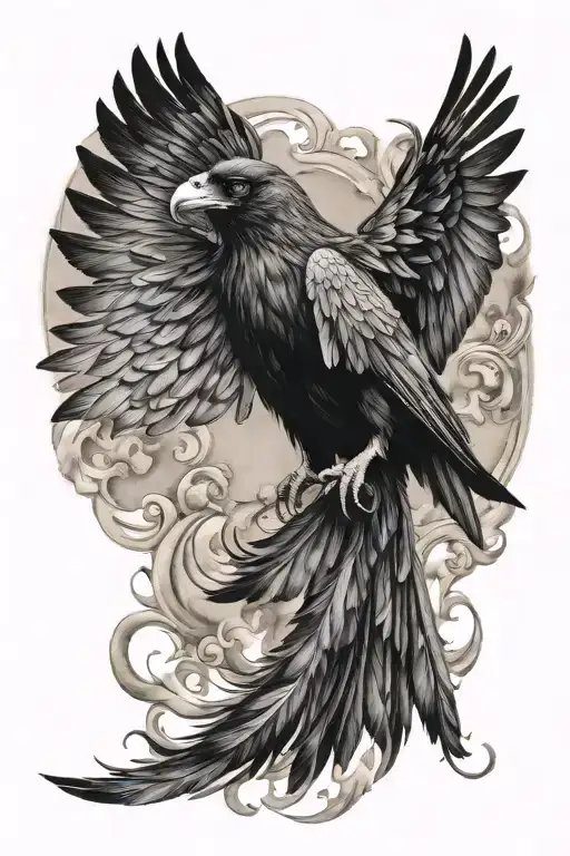 Smokey Raven Flying Out Of A Painting Frame